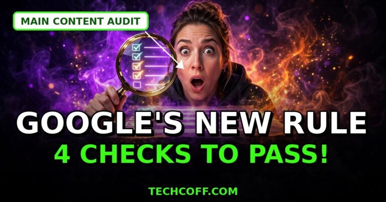 Google main content guidance October 2026 self-audit for bloggers
